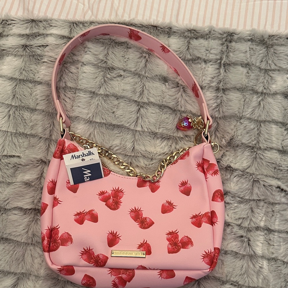 Madden Girl Pink and Red Strawberry Shoulder Bag